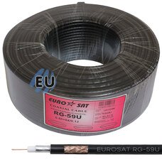 Коаксиальный кабель RG-59 EUROSAT 3C2V-/64CCA CU черный 100м Коаксиальный кабель RG-59 EUROSAT 3C2V-/64CCA CU черный 100м