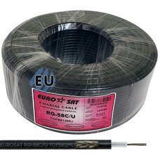 Коаксиальный кабель RG-58C/U EUROSAT TCF5812MU черный 100м Коаксиальный кабель RG-58C/U EUROSAT TCF5812MU черный 100м