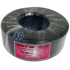 Коаксиальный кабель RG-58C/U EUROSAT TCF5812MU черный 100м Коаксиальный кабель RG-58C/U EUROSAT TCF5812MU черный 100м