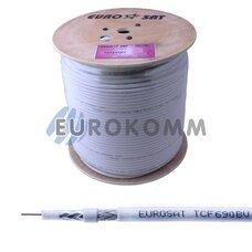 Коаксиальный кабель RG-6 EUROSAT TCF690BV CU белый 305м Коаксиальный кабель RG-6 EUROSAT TCF690BV CU белый 305м