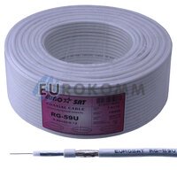 Коаксиальный кабель RG-59 EUROSAT 3C2V-/32CU CU белый 100м