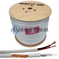 Коаксиальный кабель RG-59+2*0.5 EUROSAT белый 305м Коаксиальный кабель RG-59+2*0.5 EUROSAT белый 305м