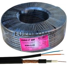 Коаксиальный кабель 3C2V+2х0.51 EUROSAT KBH-2/48 черный 100м Коаксиальный кабель 3C2V+2х0.51 EUROSAT KBH-2/48 черный 100м