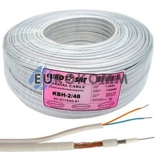 Коаксиальный кабель 3C2V+2х0.51 EUROSAT KBH-2/48 белый 100м Коаксиальный кабель 3C2V+2х0.51 EUROSAT KBH-2/48 белый 100м