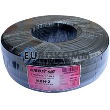 Коаксиальный кабель 3C2V+2х0.51 EUROSAT KBH-2 черный 100м Коаксиальный кабель 3C2V+2х0.51 EUROSAT KBH-2 черный 100м