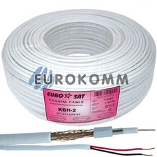 Коаксиальный кабель 3C2V+2х0.51 EUROSAT KBH-2 белый 100м