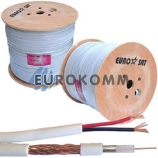 Коаксиальный кабель RG-59+2*0.75 EUROSAT белый 305м Коаксиальный кабель RG-59+2*0.75 EUROSAT белый 305м