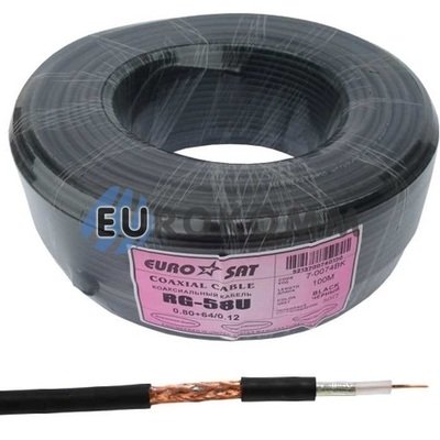 Коаксиальный кабель RG-58U/64CCa EUROSAT черный 100м