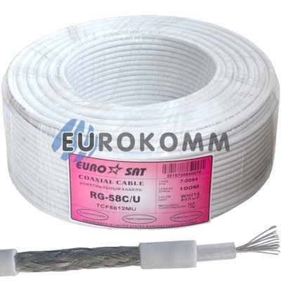 Коаксіальний кабель RG-58C/U EUROSAT TCF5812MU білий 100м