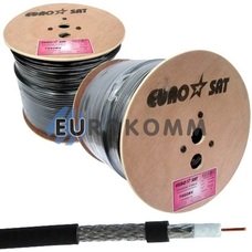 Коаксіальний кабель RG-6 EUROSAT F660BV CCS чорний 305м Коаксіальний кабель RG-6 EUROSAT F660BV CCS чорний 305м