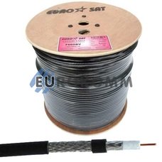 Коаксиальный кабель RG-6 EUROSAT F660BV CCS черный 305м Коаксиальный кабель RG-6 EUROSAT F660BV CCS черный 305м