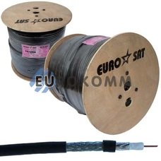 Коаксиальный кабель RG-6 EUROSAT F690BV CCS черный 305м Коаксиальный кабель RG-6 EUROSAT F690BV CCS черный 305м