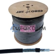 Коаксиальный кабель RG-6 EUROSAT F690BV CCS черный 305м Коаксиальный кабель RG-6 EUROSAT F690BV CCS черный 305м