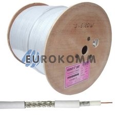 Коаксиальный кабель RG-6 EUROSAT F690BV CCS белый 305м Коаксиальный кабель RG-6 EUROSAT F690BV CCS белый 305м
