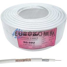 Коаксиальный кабель RG-59 EUROSAT 3C2V-/32CCA CU белый 100м Коаксиальный кабель RG-59 EUROSAT 3C2V-/32CCA CU белый 100м