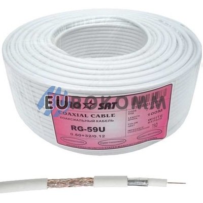 Коаксіальний кабель RG-59 EUROSAT 3C2V-/32CCa білий 100м