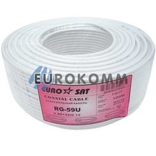 Коаксиальный кабель RG-59 EUROSAT 3C2V-/32CCA CU белый 100м Коаксиальный кабель RG-59 EUROSAT 3C2V-/32CCA CU белый 100м