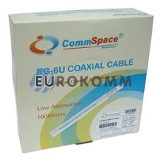 Коаксиальный кабель RG-6 CommSpace F660BVF CCS наружный с гелем, черный 100м