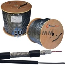 Коаксиальный кабель RG-6 CommSpace F690BVM CCS с тросом, черный 305м