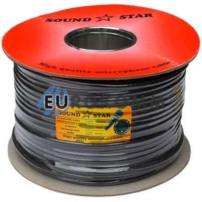 Микрофонный кабель Sound Star 2x0.28 мм² OFC CU черный 100м