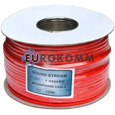 Мікрофонний кабель Sound Stream 2x0.28 мм² OFC CU червоний 100м