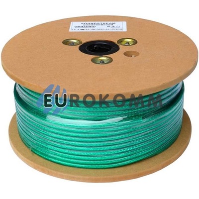 Микрофонный кабель Sound Stream 2x0.30 мм² OFC CU прозрачно-зеленый 100м