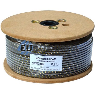 Кабель инструментальный Sound Stream 1x0.22 мм² OFC CU черный в сетке 100м