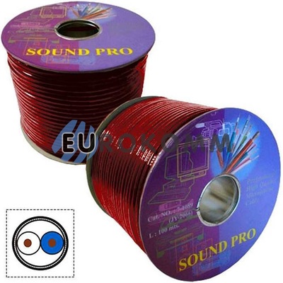 Микрофонный кабель Sound PRO JY-2066-S RD 2x0.22 мм² OFC CU красный 100м