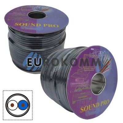 Микрофонный кабель Sound PRO JY-2066 BK 2x0.22 мм² OFC CU черный 100м