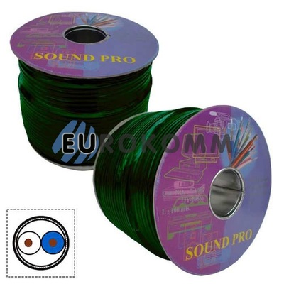Микрофонный кабель Sound PRO JY-2066 GN 2x0.22 мм² OFC CU зеленый 100м