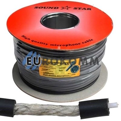 Микрофонный кабель Sound Star 1x0.22 мм² TinCu черный 100м