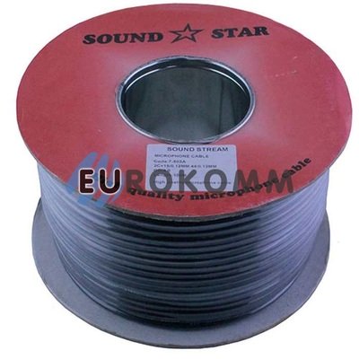 Мікрофонний кабель Sound Star 2x0.17 мм² CCA чорний 100м