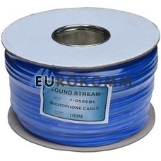 Микрофонный кабель Sound Stream 2x0.28 мм² OFC CU синий 100м