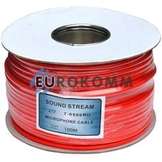Микрофонный кабель Sound Stream 2x0.28 мм² OFC CU красный 100м