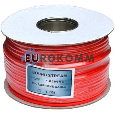 Микрофонный кабель Sound Stream 2x0.28 мм² OFC CU красный 100м