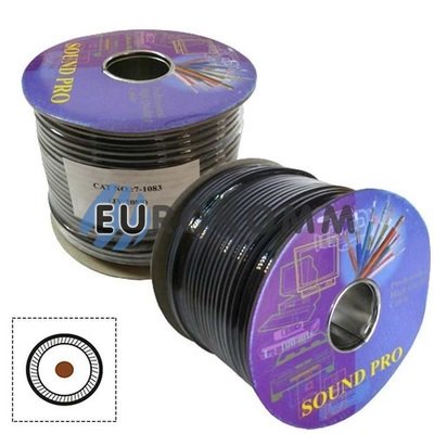 Кабель інструментальний Sound PRO JY-2088 1x0.22 мм² OFC CU чорний 100м