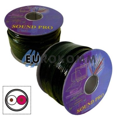 Мікрофонний кабель Sound PRO JY-2018 BK 2x0.14 мм² OFC CU чорний 100м