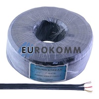 Кабель аудіо-відео Sound Stream 3x0.09 мм² /20 OFC CU плоский чорний 100м