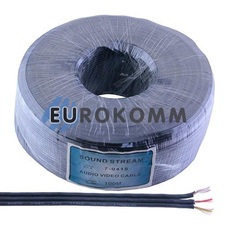 Кабель аудіо-відео Sound Stream 3x0.09 мм² /20 OFC CU плоский чорний 100м