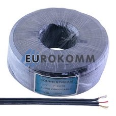 Кабель аудио-видео Sound Stream 3x0.09 мм² /20 OFC CU плоский черный 100м