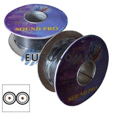 Кабель аудио-видео Sound PRO JY-1088x2C 2x0.11 мм² /30 OFC CU плоский черный 100м