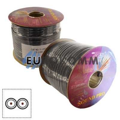 Кабель аудіо-відео Sound PRO JY-1188 2x0.14 мм² /44 OFC CU плоский чорний 100м