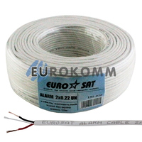 Сигнальный кабель EUROSAT 2x0.22 CU без экрана белый 100м Сигнальный кабель EUROSAT 2x0.22 CU без экрана белый 100м