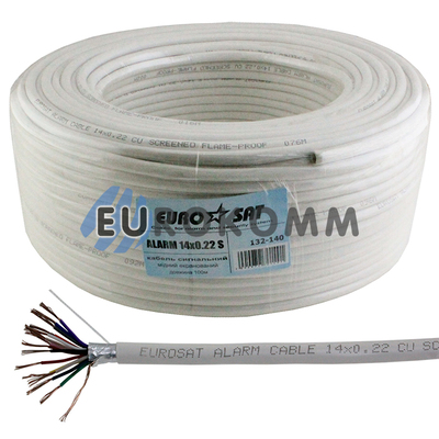 Сигнальний кабель EUROSAT 14x0.22 CU в екрані білий