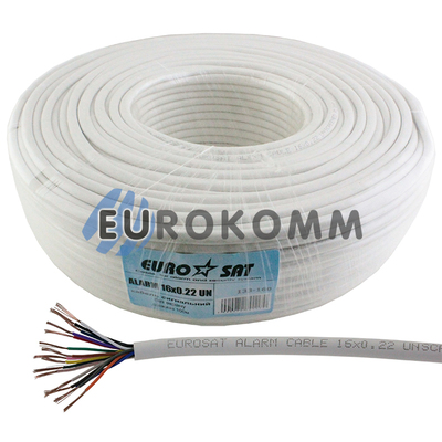 Сигнальний кабель EUROSAT 16x0.22 CCA без екрану білий 