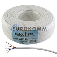 Сигнальный кабель EUROSAT 4x0.22 CU без экрана белый 100м Сигнальный кабель EUROSAT 4x0.22 CU без экрана белый 100м