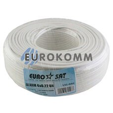 Сигнальный кабель EUROSAT 4x0.22 CU без экрана белый 100м