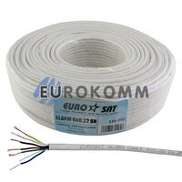 Сигнальний кабель EUROSAT 6x0.22 CU без екрану білий 100м