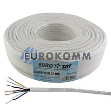 Сигнальный кабель EUROSAT 6x0.22 CU без экрана белый 100м