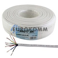 Сигнальный кабель EUROSAT 8x0.22 CU без экрана белый 100м Сигнальный кабель EUROSAT 8x0.22 CU без экрана белый 100м